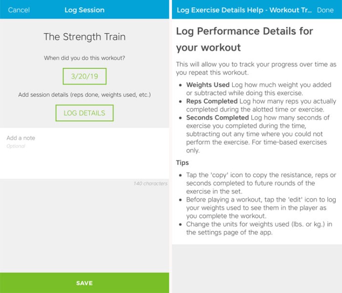 Workout Trainer by Skimble: Rockstar Workout Logging Features