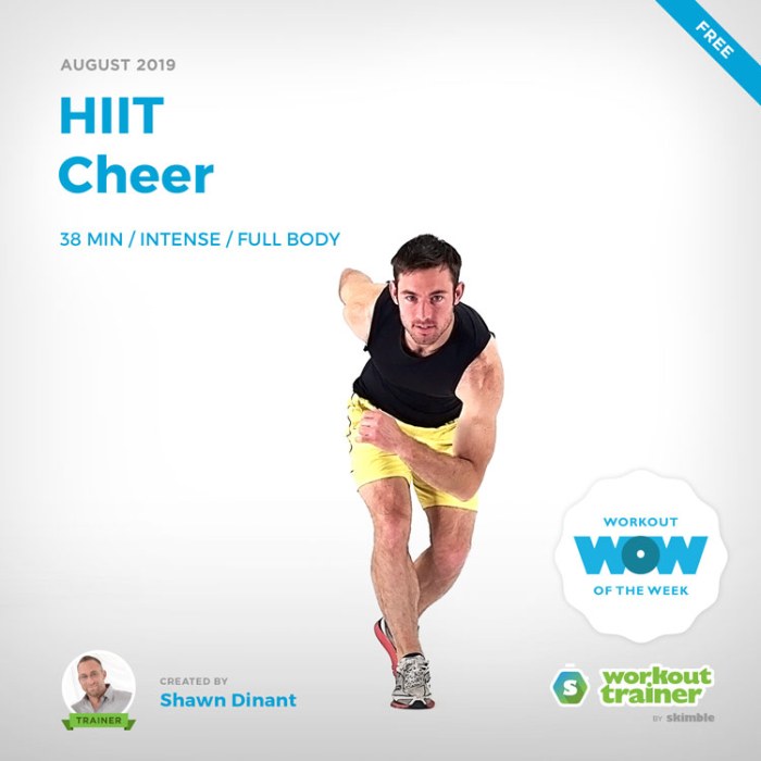 Workout Trainer by Skimble: Free Workout of the Week: HIIT Cheer by Shawn Dinant