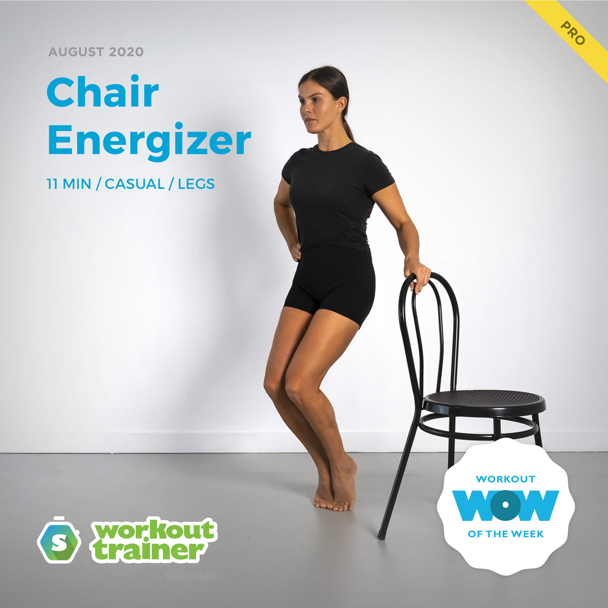 Female Trainer performing High Heel Parallels exercise with help of chair