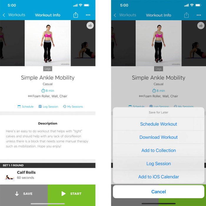 Schedule workouts in Workout Trainer for Android and iOS