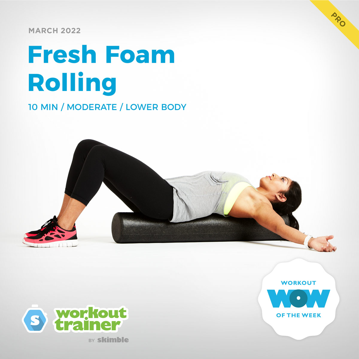 Female Fitness Instructor doing Angel Arms on Foam Roller during a recovery day